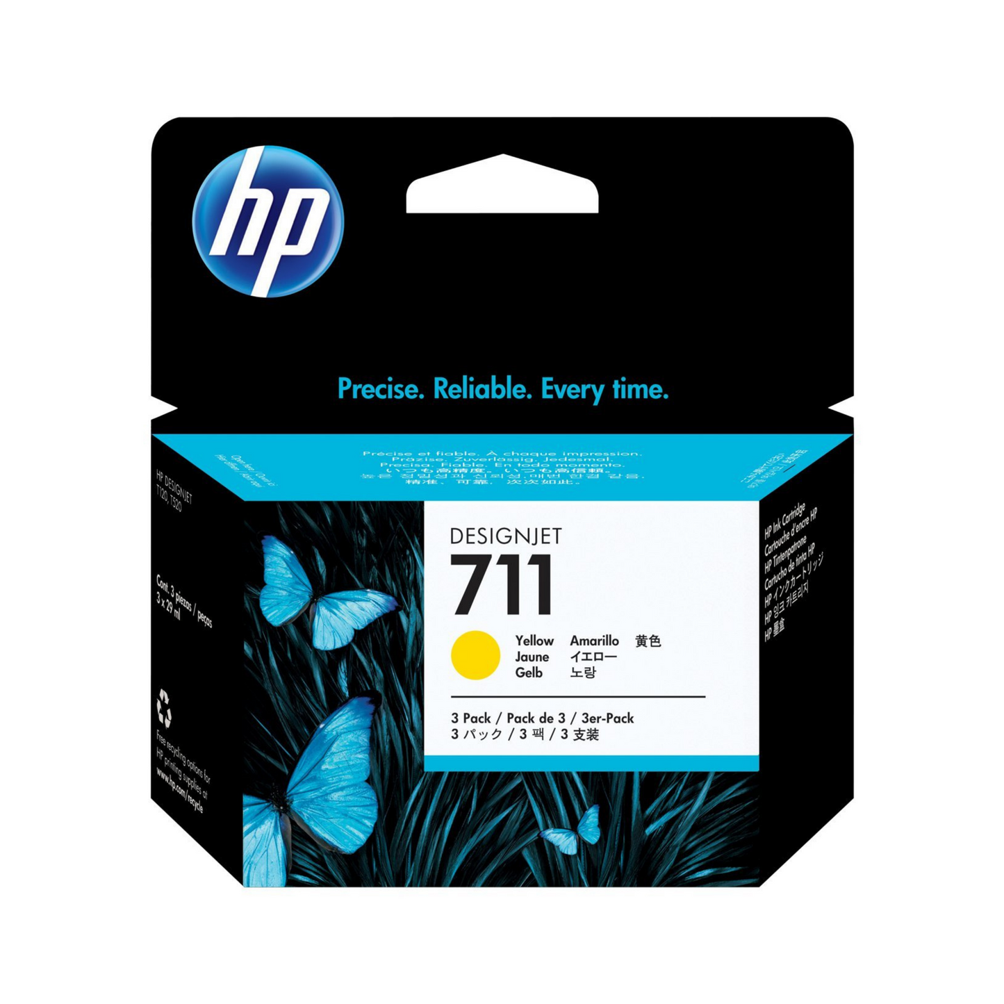 HP 711 CARTUCHO AMARILLO TRI-PACK DESIGNJET 29ML CZ136A