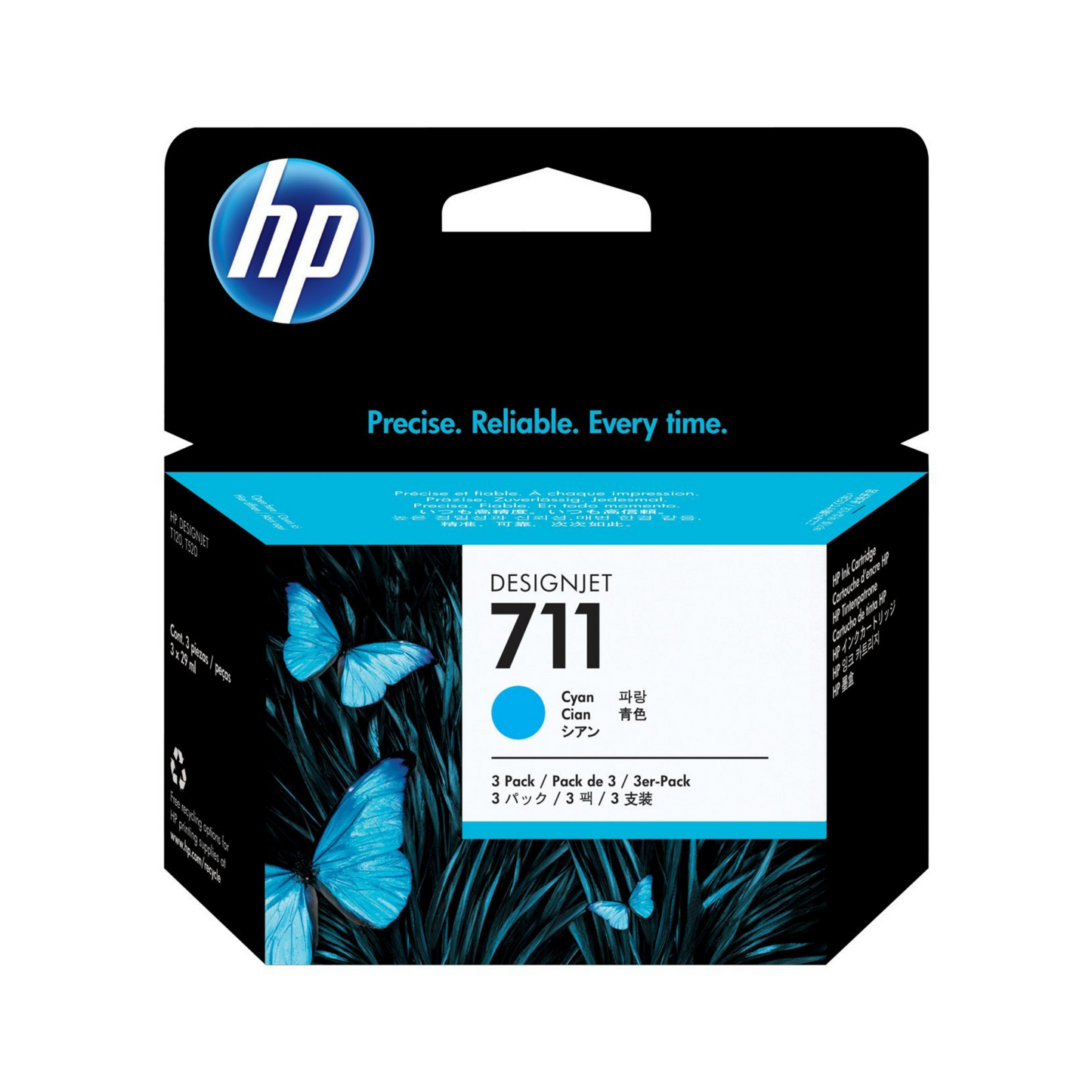HP 711 CARTUCHO CIAN TRI-PACK DESIGNJET 29ml CZ134A