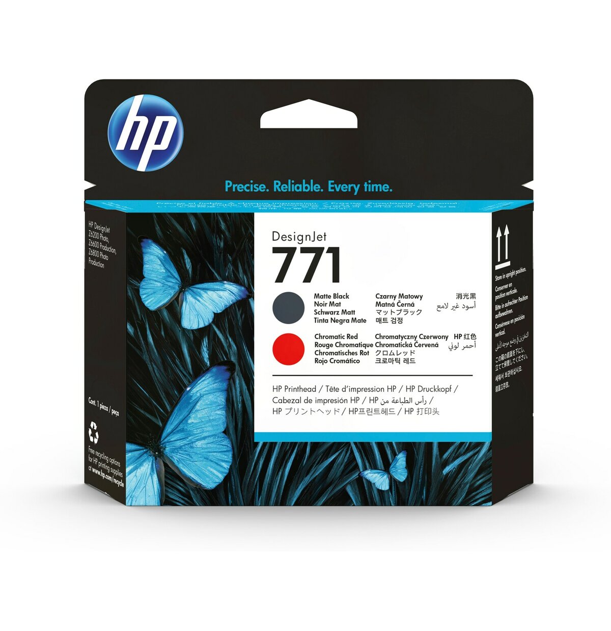 HP 771 CABEZAL DE IMPRESION NEGRO MATE/ROJO CROMATICO CE017A