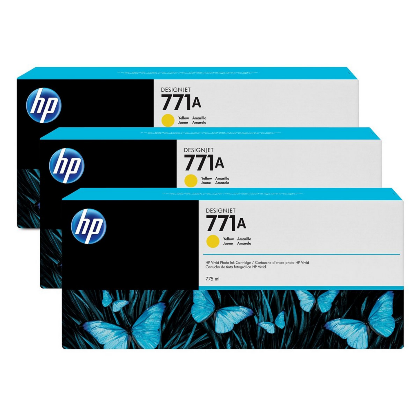 HP 771A CARTUCHO AMARILLO TRI-PACK DESIGNJET 775ML B6Y42A