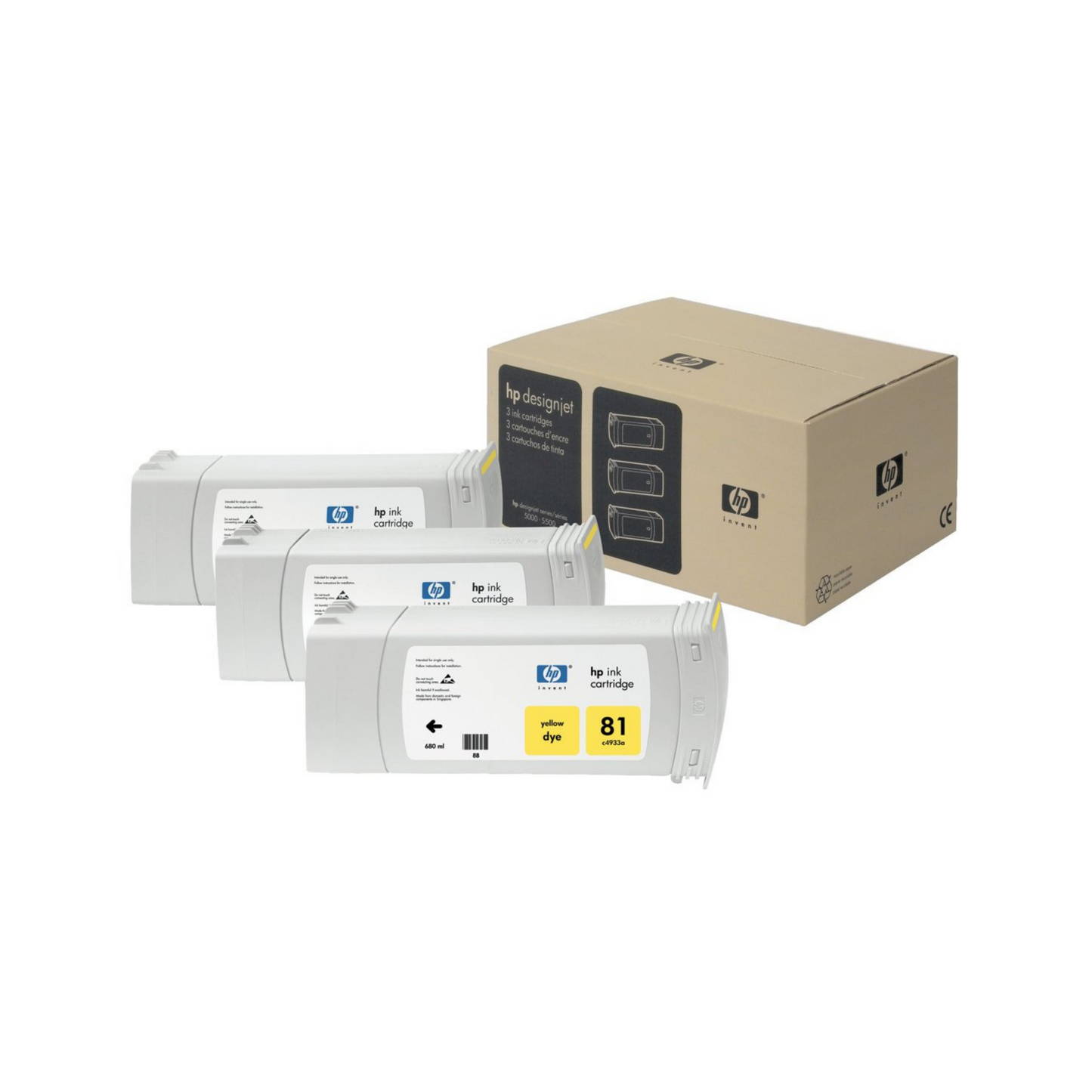 HP 81 CARTUCHO AMARILLO DESIGNJET TRI-PACK C5069A