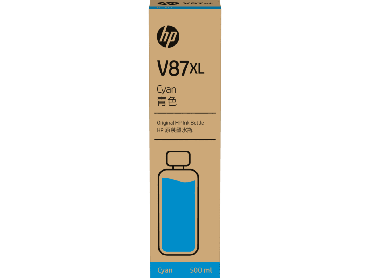 CARTUCHO DE TINTA HP V87XL BOTELLA DE 500ML CIAN (7FN95A)