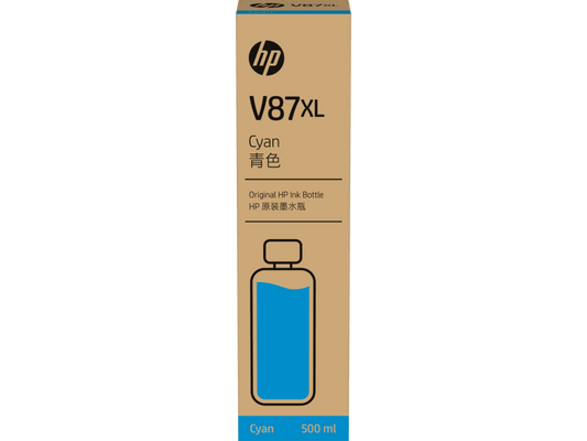CARTUCHO DE TINTA HP V87XL BOTELLA DE 500ML CIAN (7FN95A)