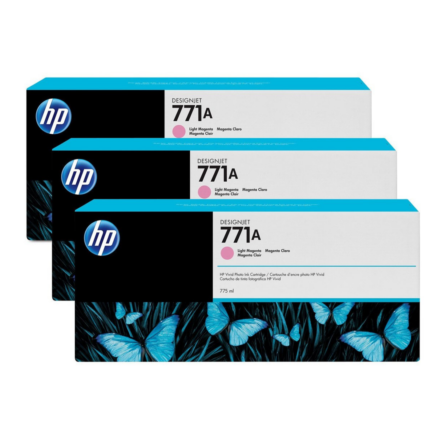 HP 771A CARTUCHO MAGENTA CLARO TRI-PACK DESIGNJET 775ML B6Y43A